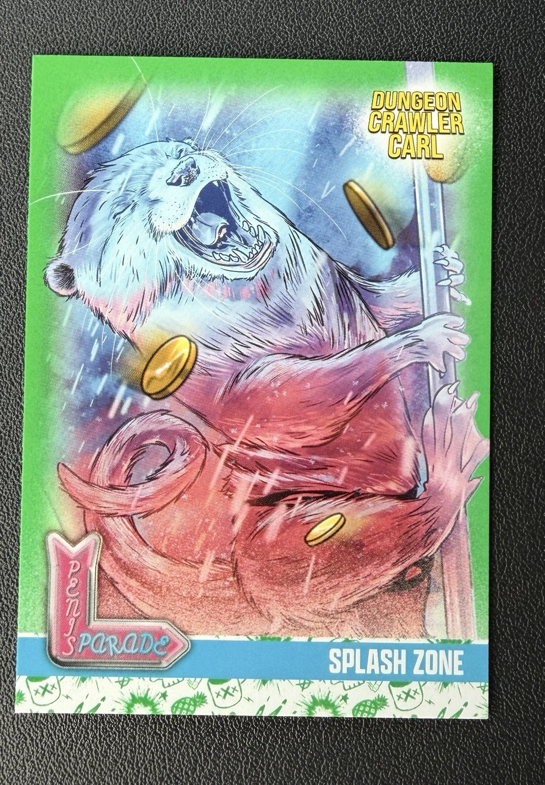 Dungeon Crawler Carl Series 1 #36 Splash Zone Penis Parade Green Variant Card