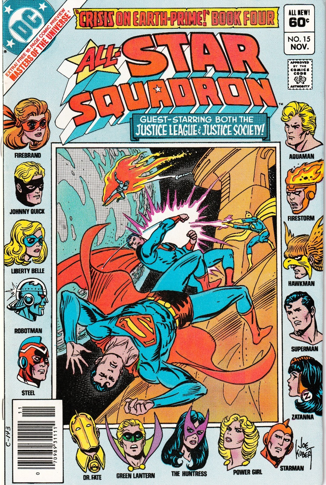 ALL-STAR SQUADRON #15 (1981) INSERTO ANTEPRIMA MOTU ~ JLA/JSA X-OVER ~ QUASI NUOVO 9,2