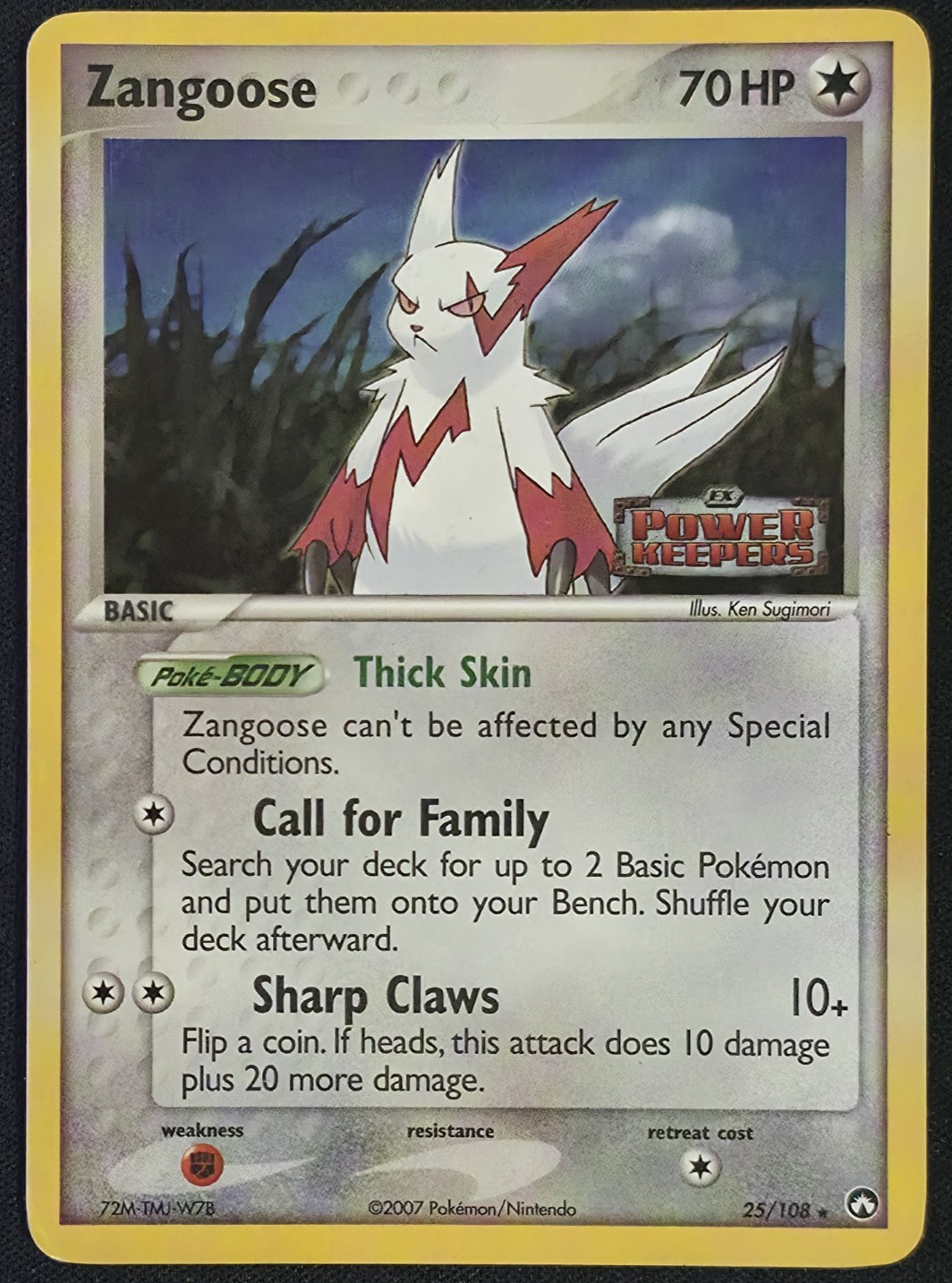 Zangoose 25/108 Reverse Holo Pokémon EX Power Keepers Stamped MP