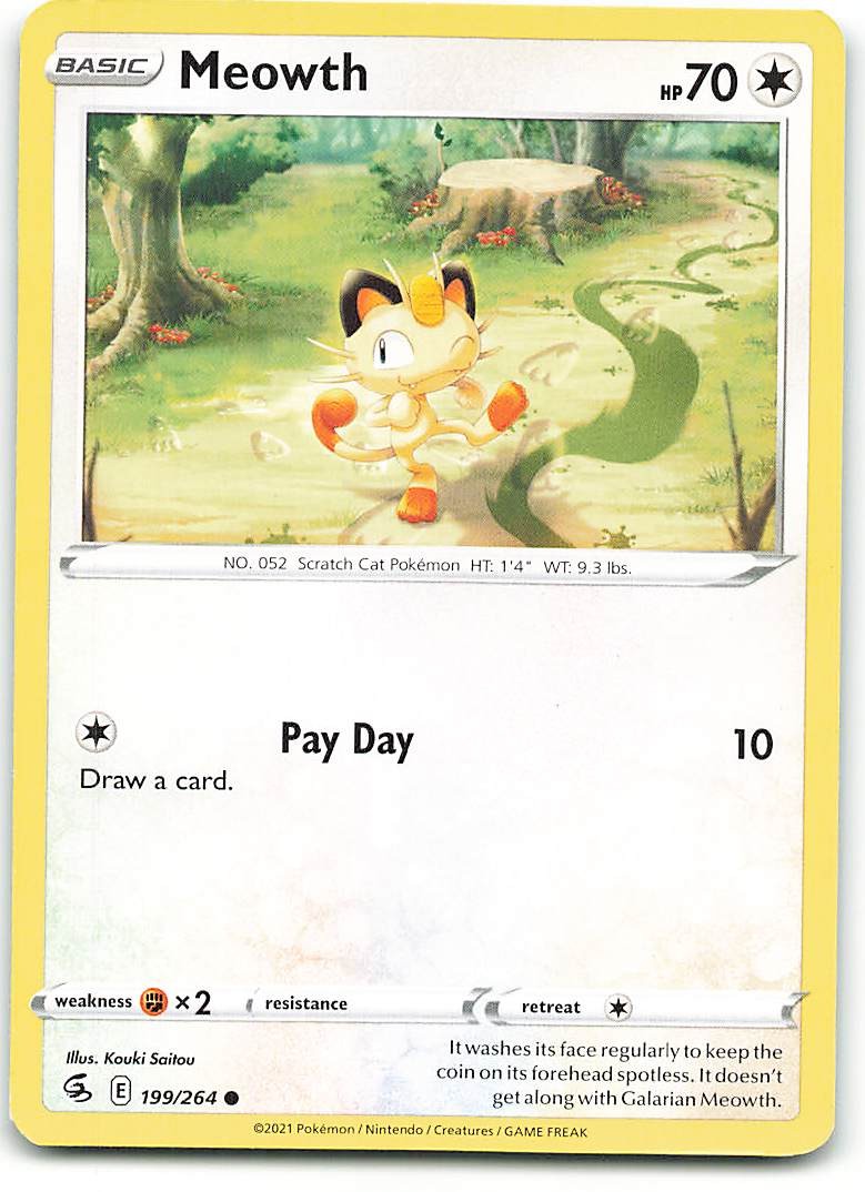 Pokemon Meowth 199/264 Assalto Fusione Comune