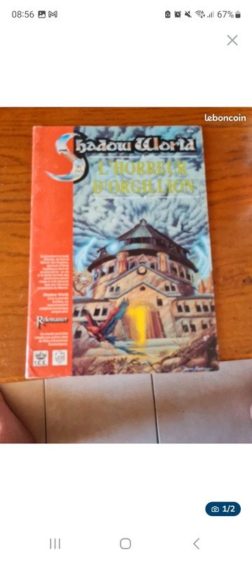 Shadow world l'horreur d'Orgillion rolemaster jeu de rôle