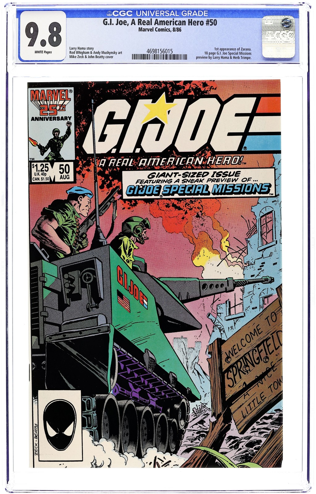GI Joe A Real American Hero #50 CGC 9.8 1986 4698156015