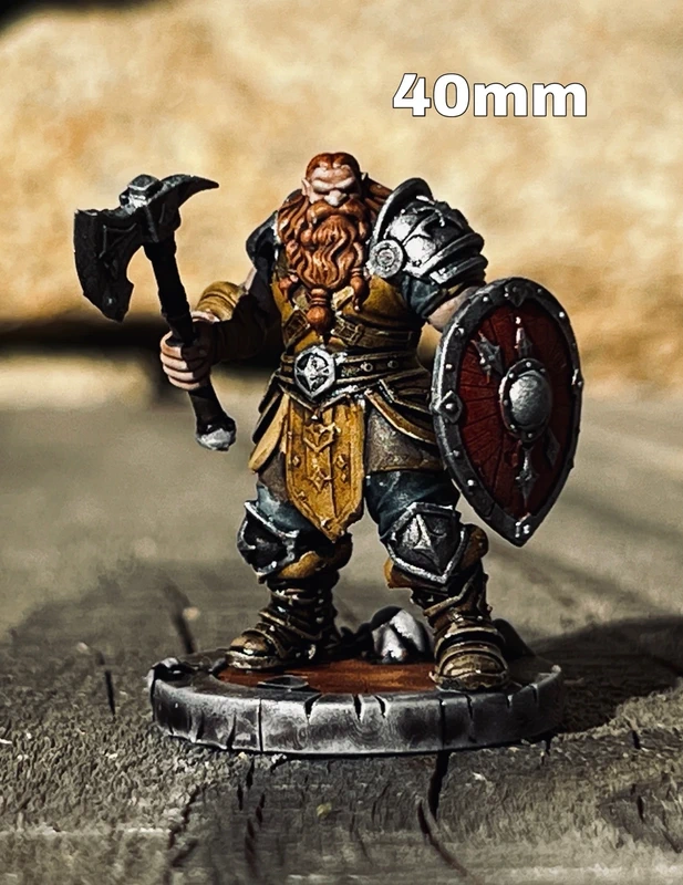 Nain guerrier, peint main, 40mm