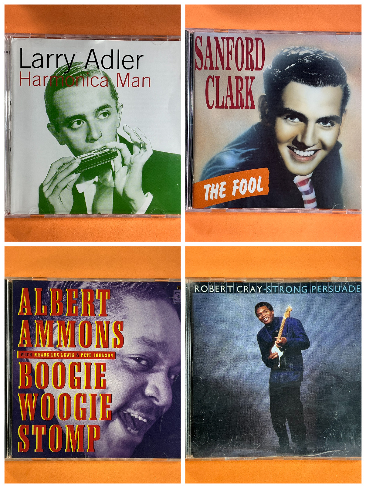 Robert Cray Albert Ammons Sanford Clark Larry Adler 4 CD Blues Rockabilly Lot 28