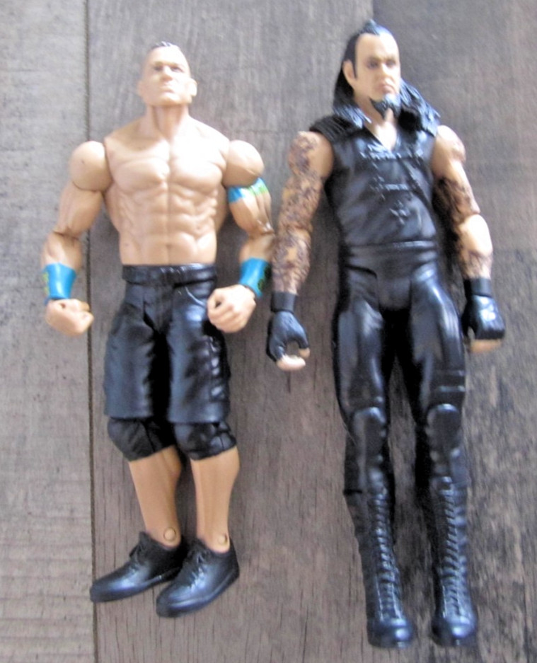 WWE The Undertaker Mattel Action Figure Ponytail 7 1/2" Alto + John Cena 7"