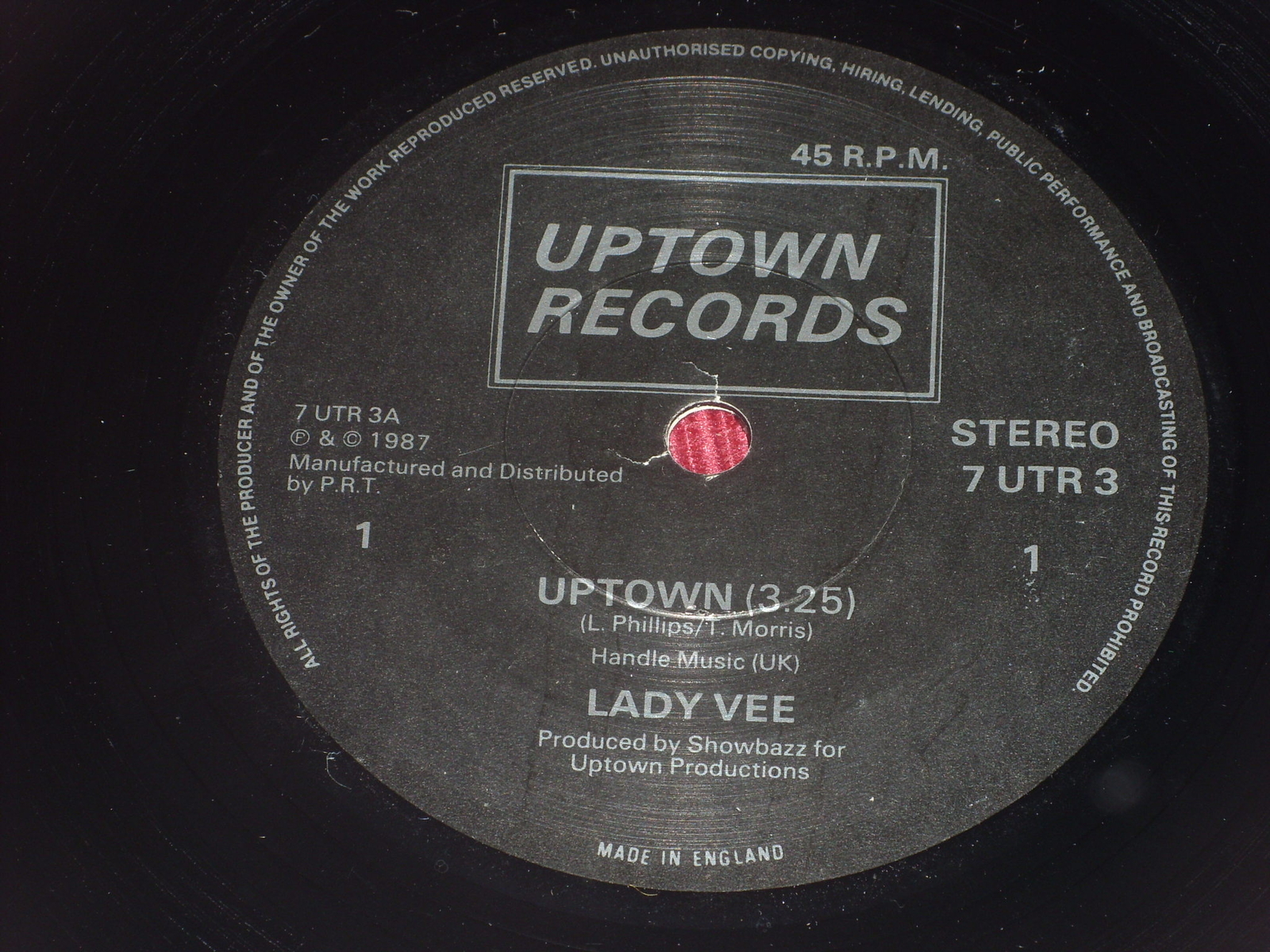 Lady Vee:  Uptown    UK  Near Mint  Promo   7"