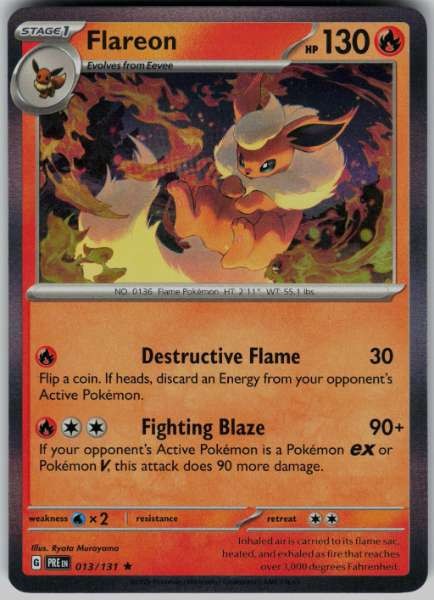Flareon 013/131 Evoluzioni Prismatiche Rara Holo NM Pokemon TCG