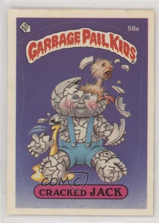 Spazzatura secchio bambini 1985 serie 2 cracked jack (Jolted Joel Puzzle Back) #58a 02yu
