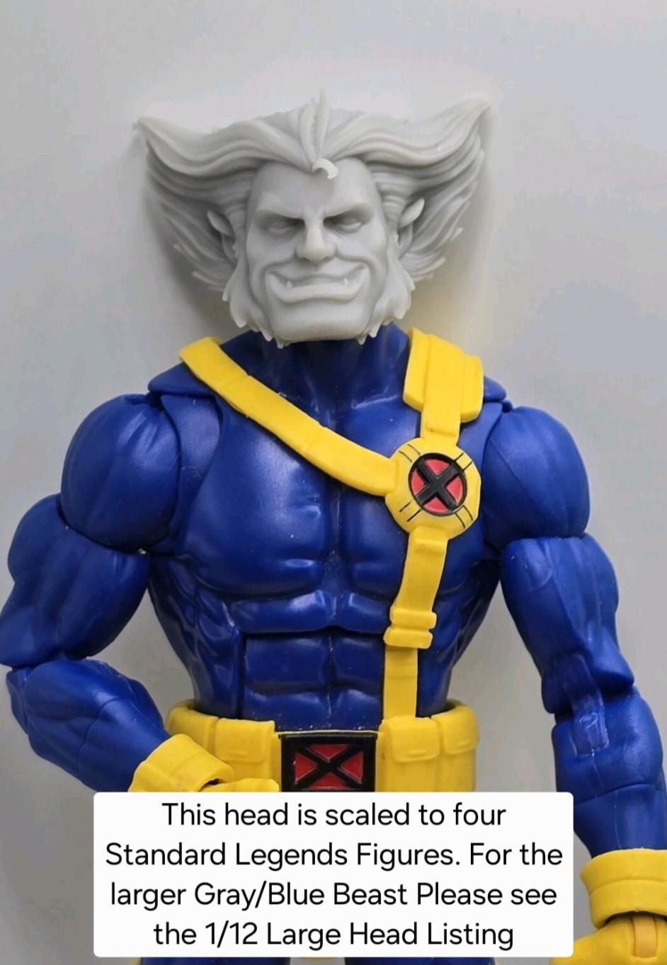 3d Print Mutant Men 97 BEAST NO GLASSSES HEAD#1 1:12 6"  Classified Legends 