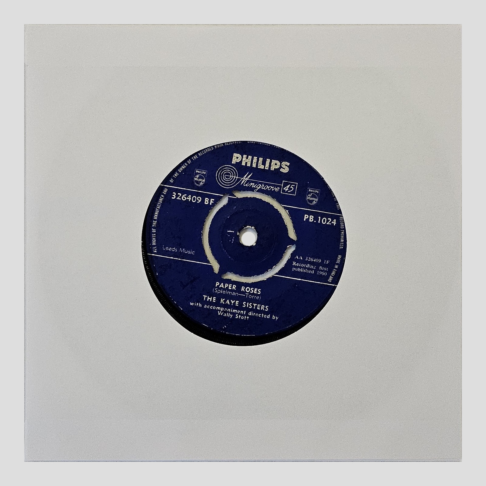 The Kaye Sisters - Paper Roses Vinile 7" 45 RPM Disco in Vinile
