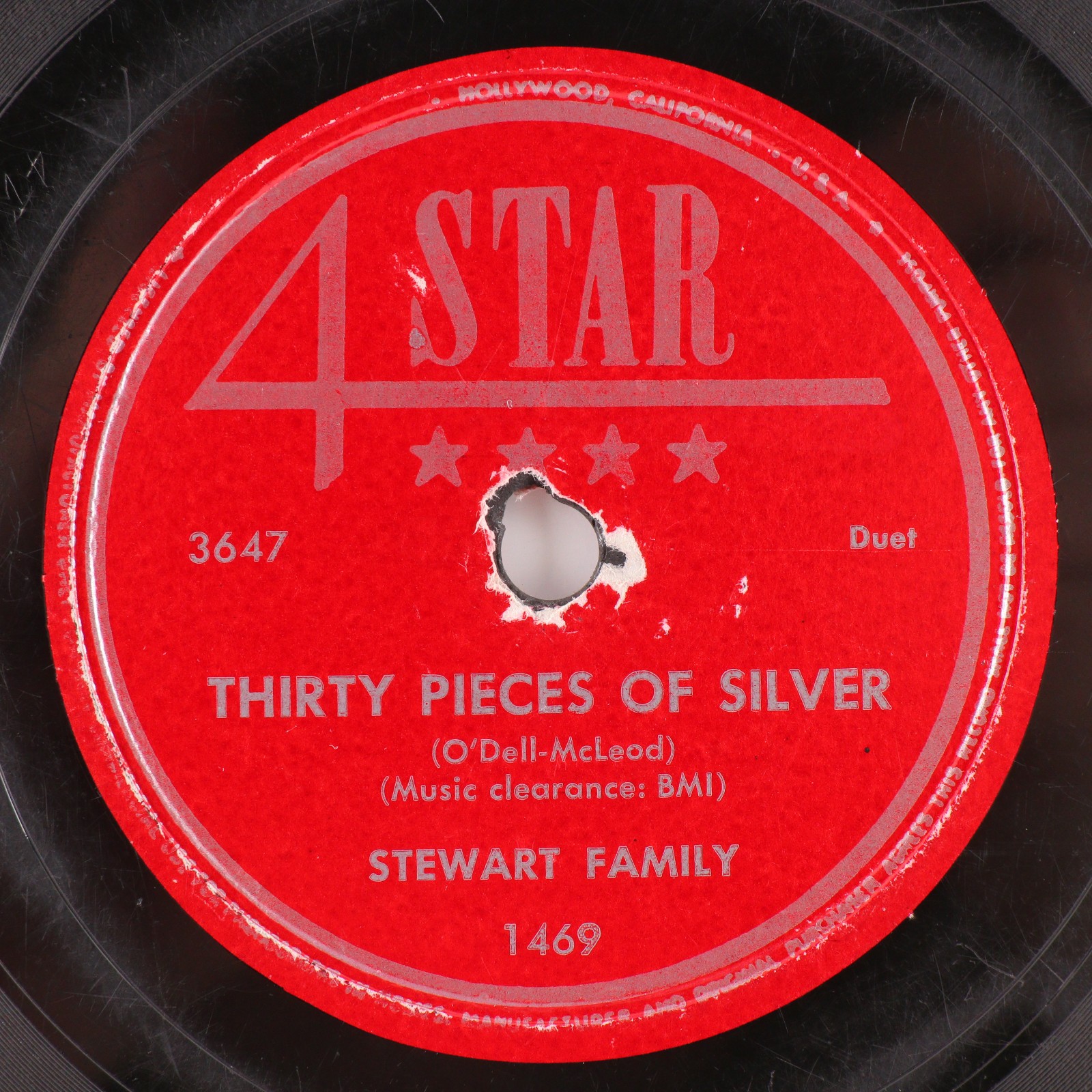 Stewart Family Thirty Pieces Of Silver/Little Community Church 10" 78 rpm Record