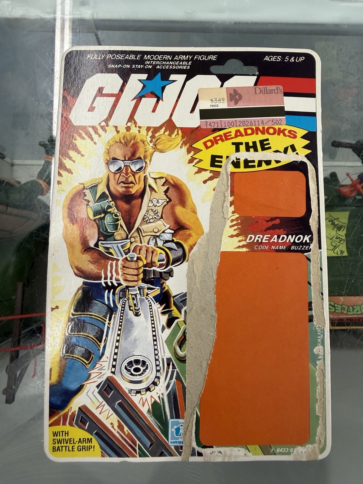 GI Joe Dreadnok Buzzer 1984 scheda non tagliata