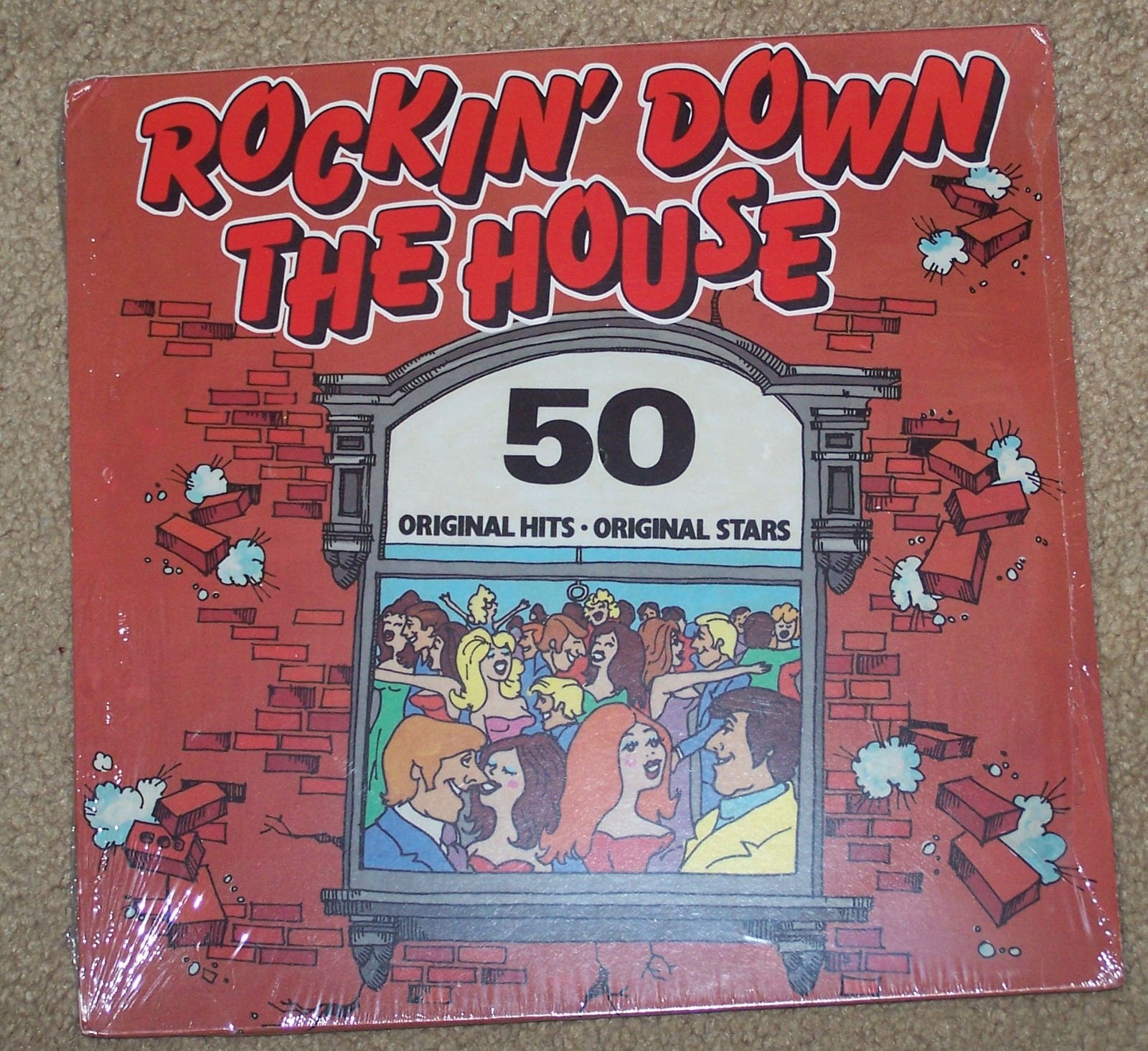 5 VINYL RECORD, ROCKIN' DOWN THE HOUSE 50 ORIGINAL HITS & STARS, OP-5504 SEALED