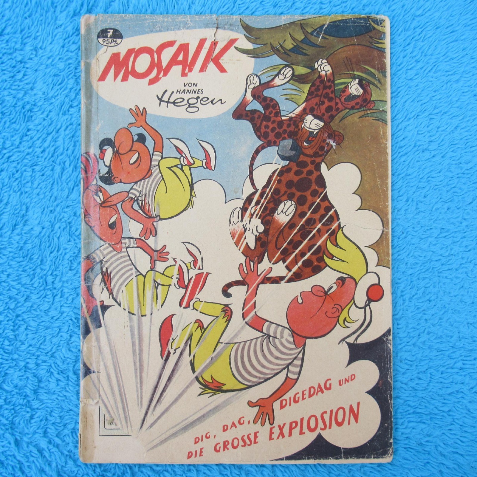 MOSAICO Digedags n. 7 "La grande esplosione" 1957 RDT incollato SENZA retro