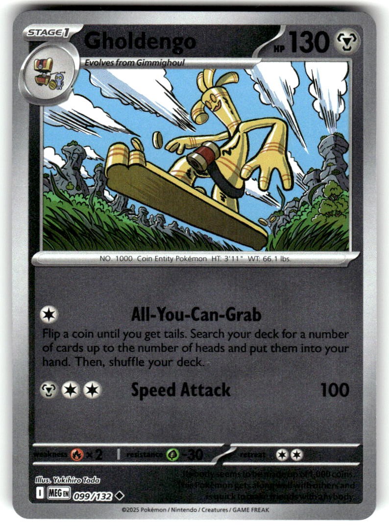Gholdengo Reverse Holo Mega Evoluzione Non Comune 099/132 quasi nuovo