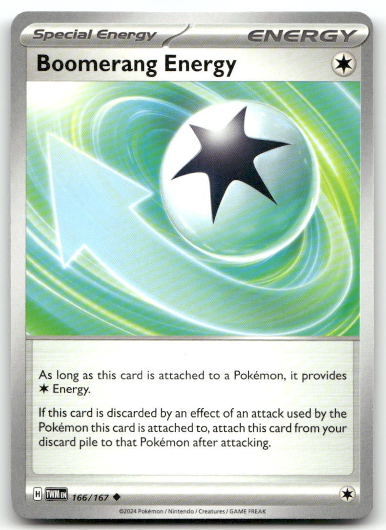 Boomerang Energy 166/167 Pokemon maschera crepuscolare non comune quasi come nuovo