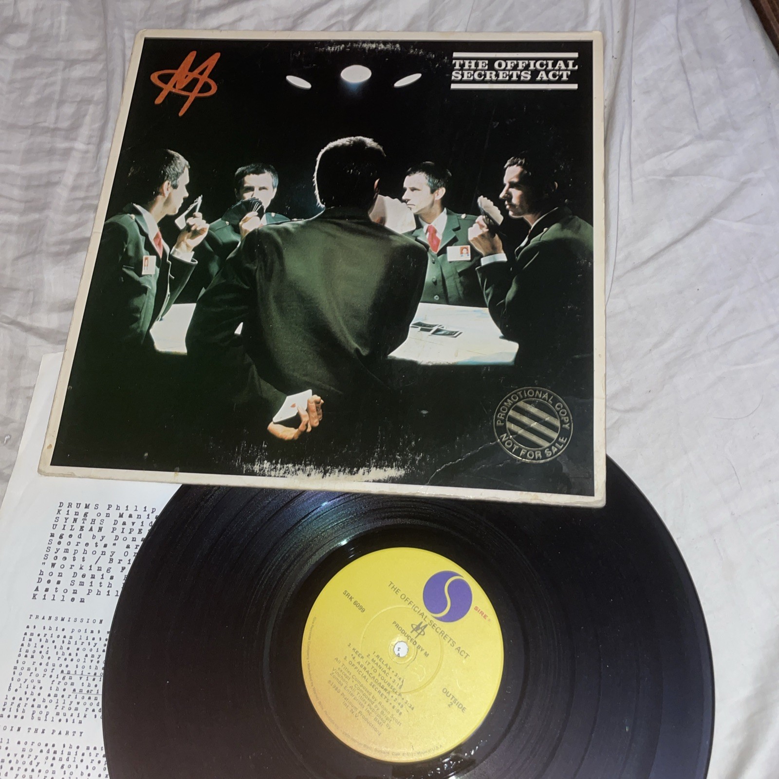 M The Official Secrets Act  12” Vinyl LP  1980  MCA Records