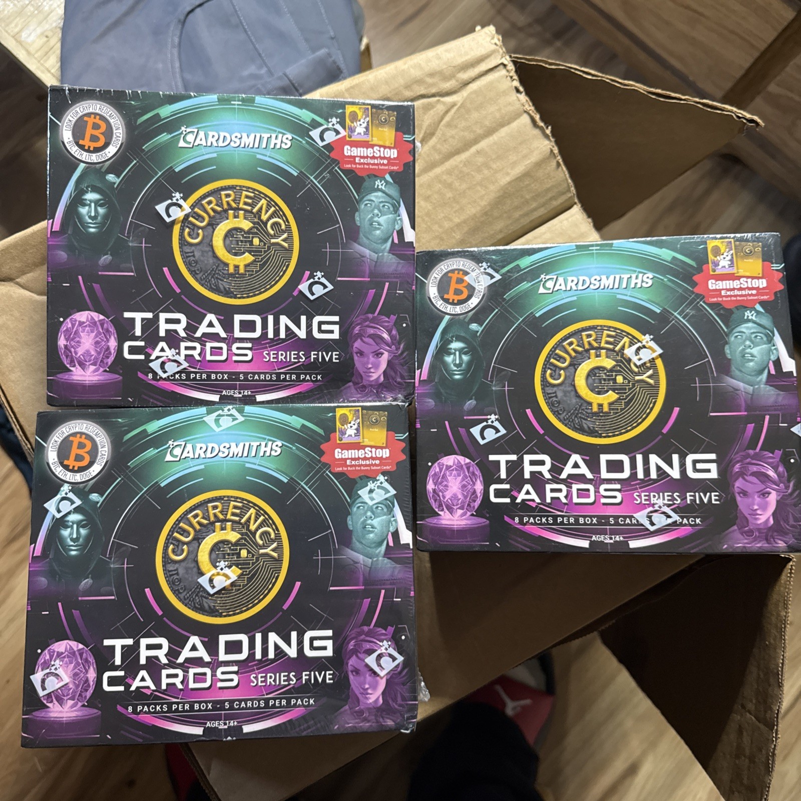 Scatola cinque carte collezionabili Currency GameStop serie esclusiva - 3 scatole sigillate
