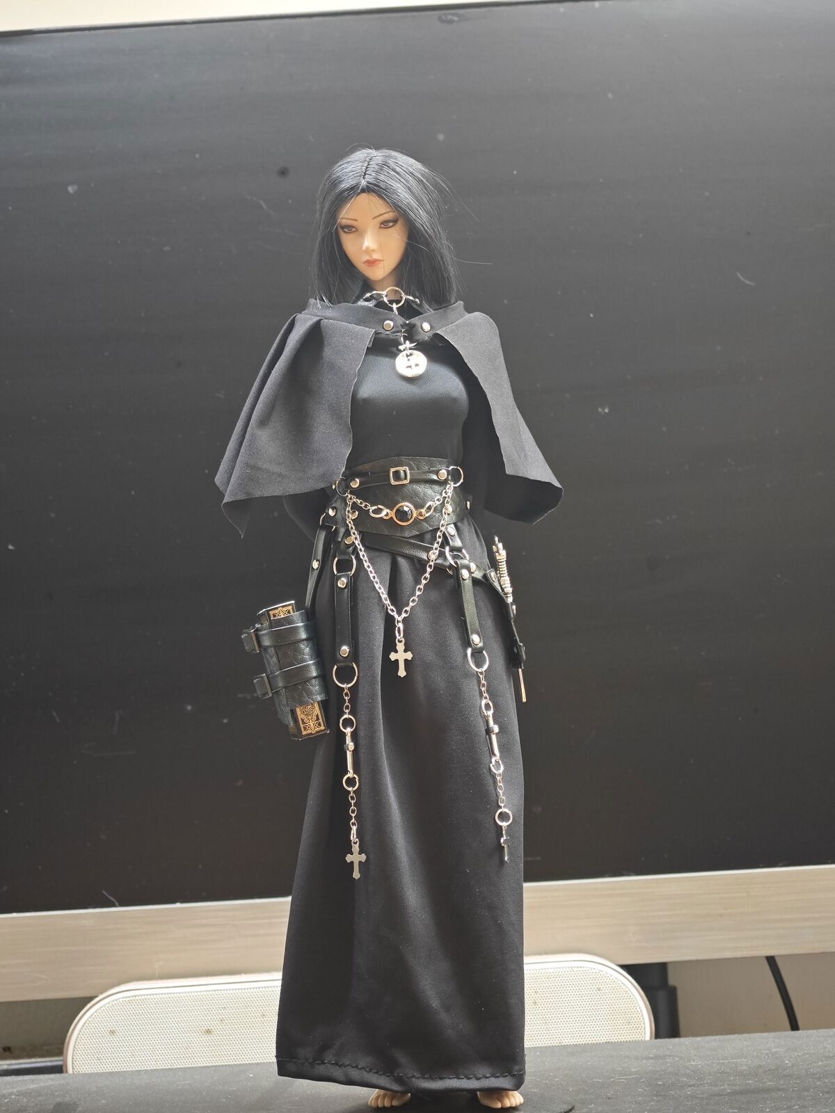 Set vestito strega nero femminile scala 1/6 per corpo action figure 12 ph Tbl