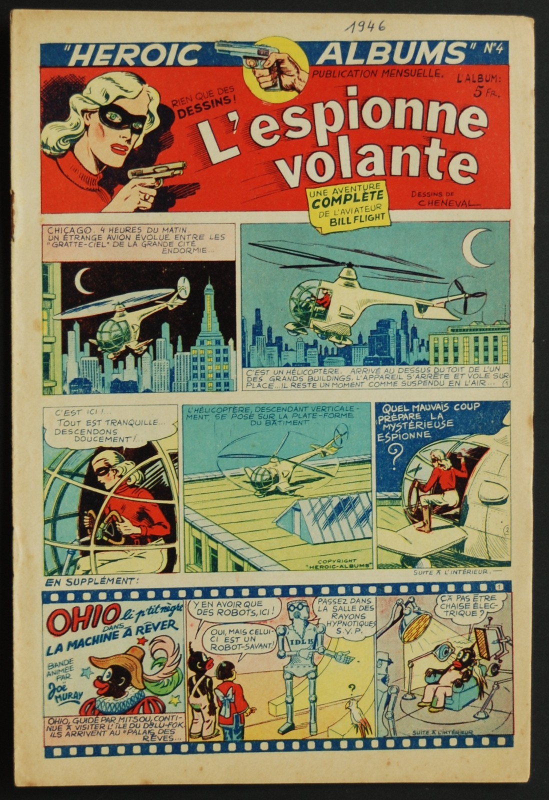 Héroïc-Albums 2ème année 1946 n° 4 - L'espionne volante - Cheneval - TTBE