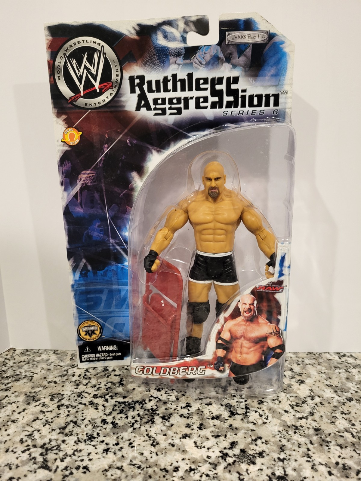 Goldberg Series 6 Ruthless Aggression 2003 WWE Jakks WWF MOC NUOVO