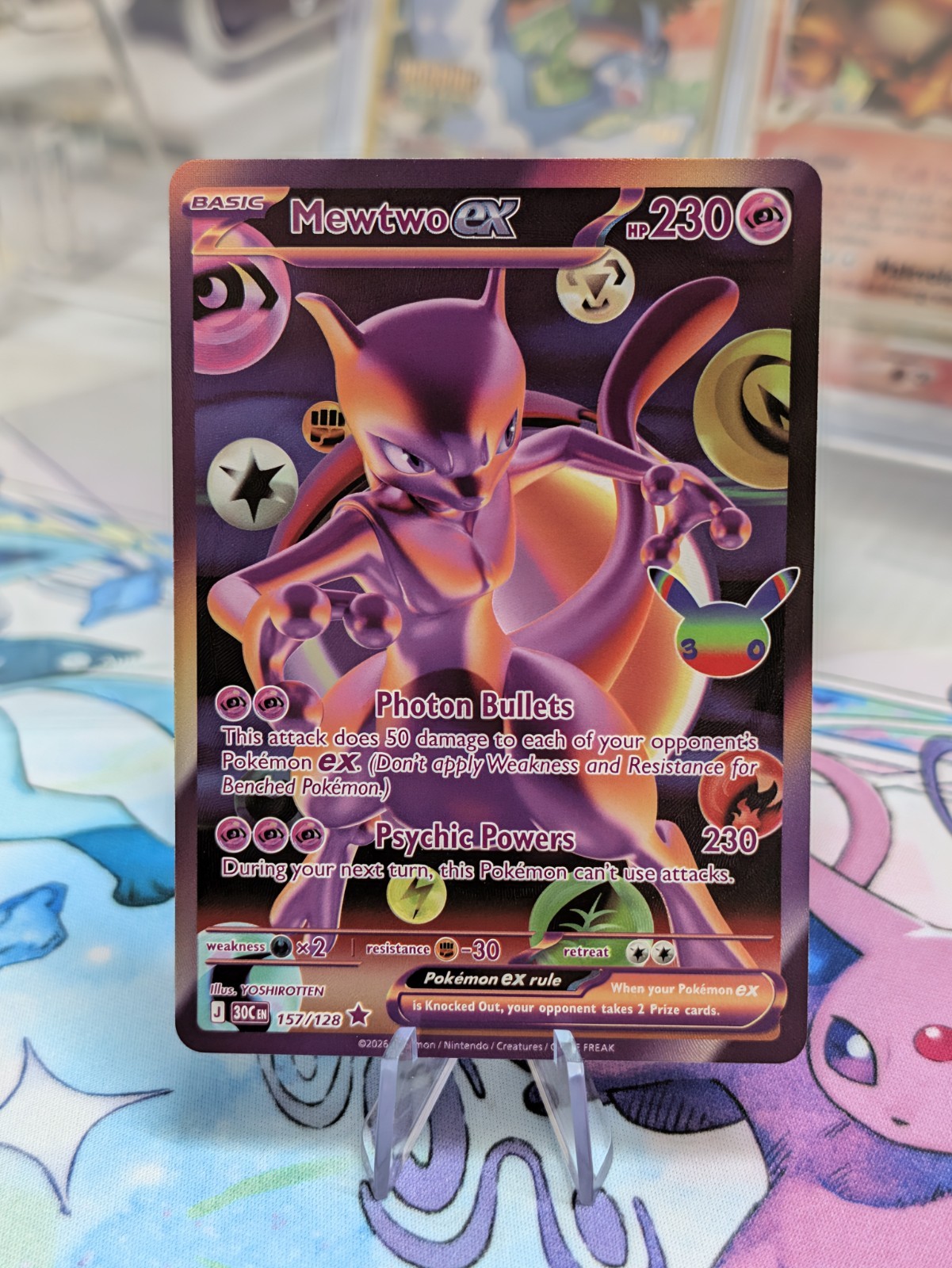 Mewtwo ex 157/128 NM/M ME: 30° Celebrazione Futuristico Raro Pokemon Holo