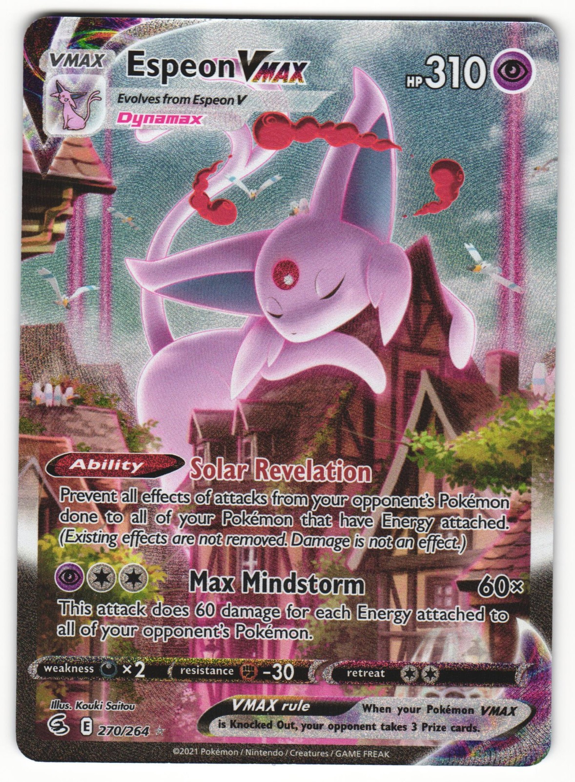 Espeon VMAX 270/264 Fusion Strike Secret Rare Full Art Holo Pokemon TCG