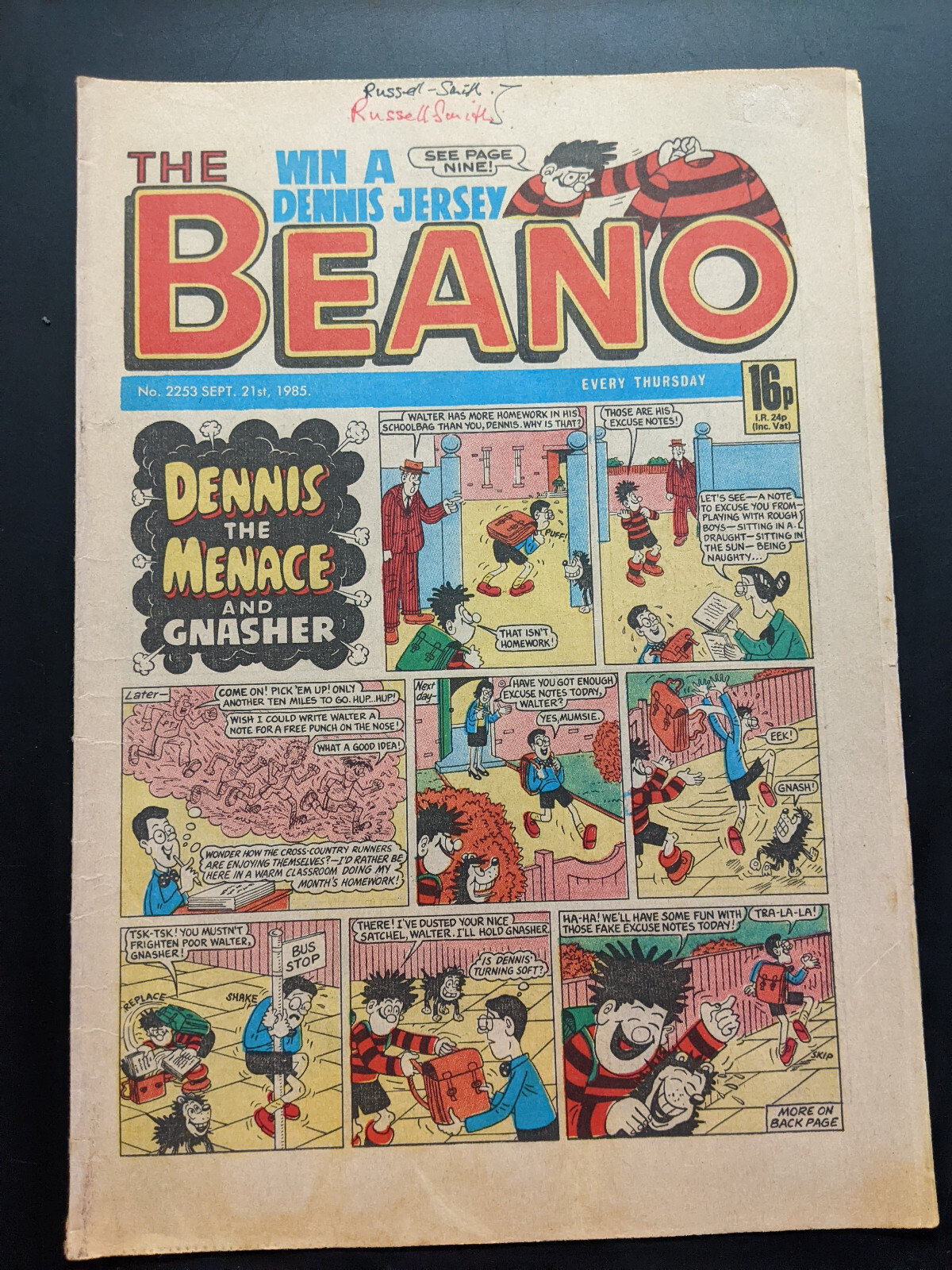 Beano Comic No 2253 September 21st 1985