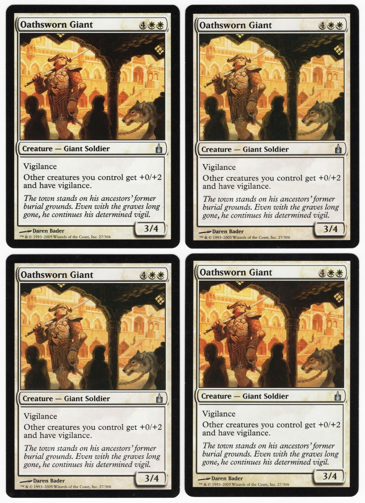 Oathsworn Giant x4 4x 2005 Ravnica: City of Guilds PLAYSET Creature MTG NM AZ1