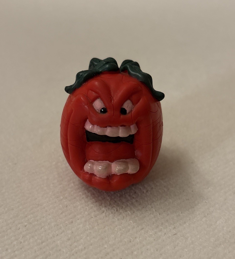L'attacco dei pomodori assassini 1,5" applausi pvc figurina vintage anni 90 pomodoro raro
