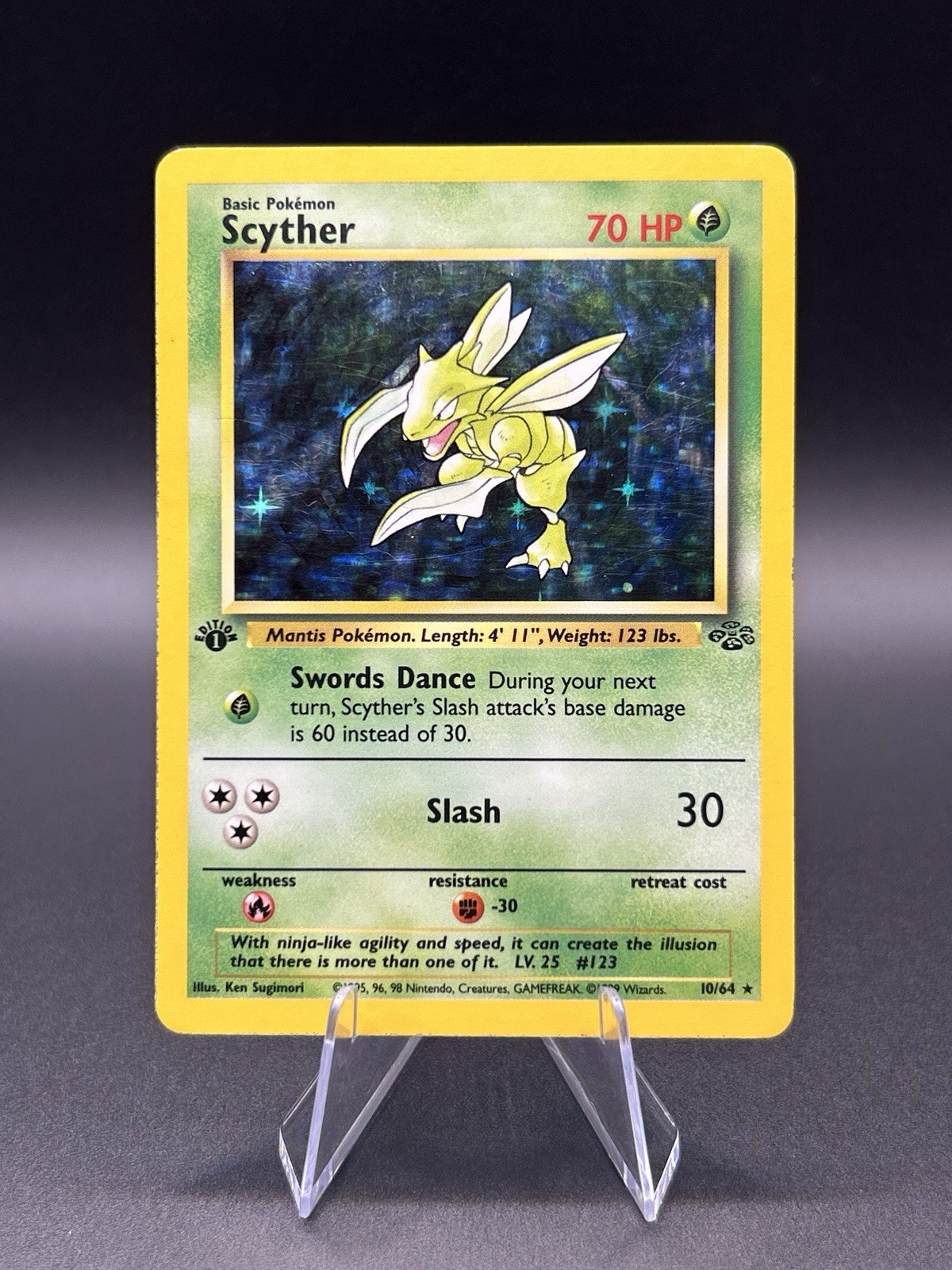 1st Edition Scyther Jungle 10/64 Holo LP