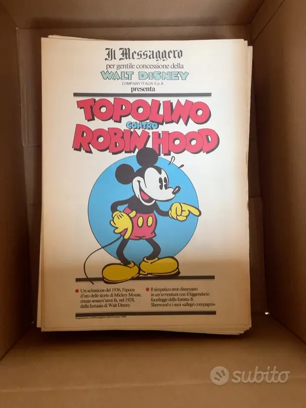 Topolino Il Messaggero 104 fascicoli completa