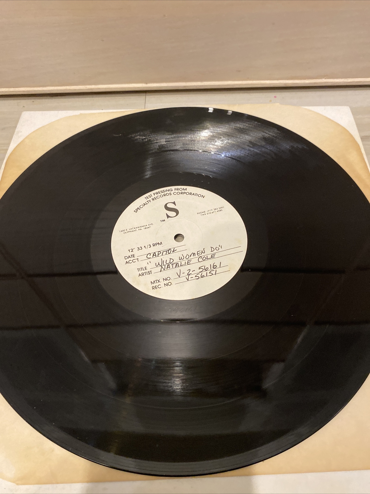 Rare Test Pressing Vinyl Natalie Cole Wild Women Do  12” Pretty Woman Single