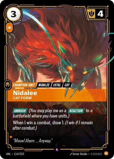 Nidalee, Cat Form [Unleashed] 114/219 NM Foil