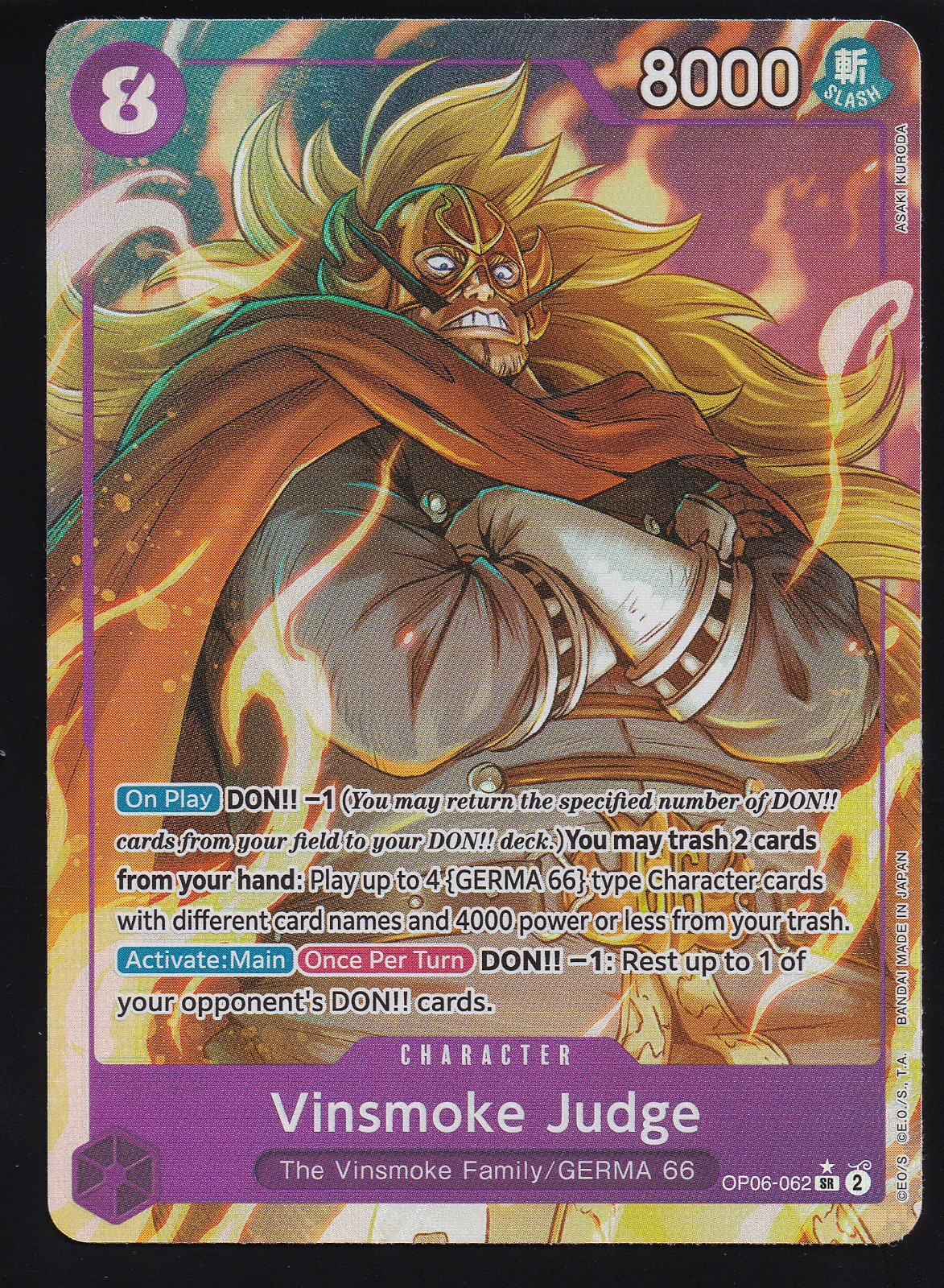 One Piece TCG OP06-062 Vinsmoke Judge Alt Art Parallelo Inglese