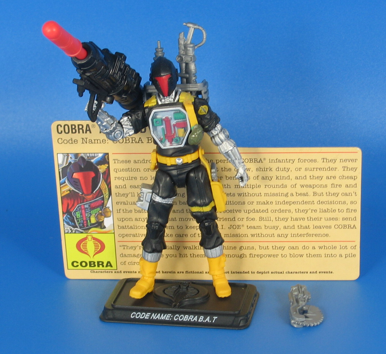 Modellino GI Joe Cobra BAT Android Trooper 4" 2008 rosso completo DVD 25°