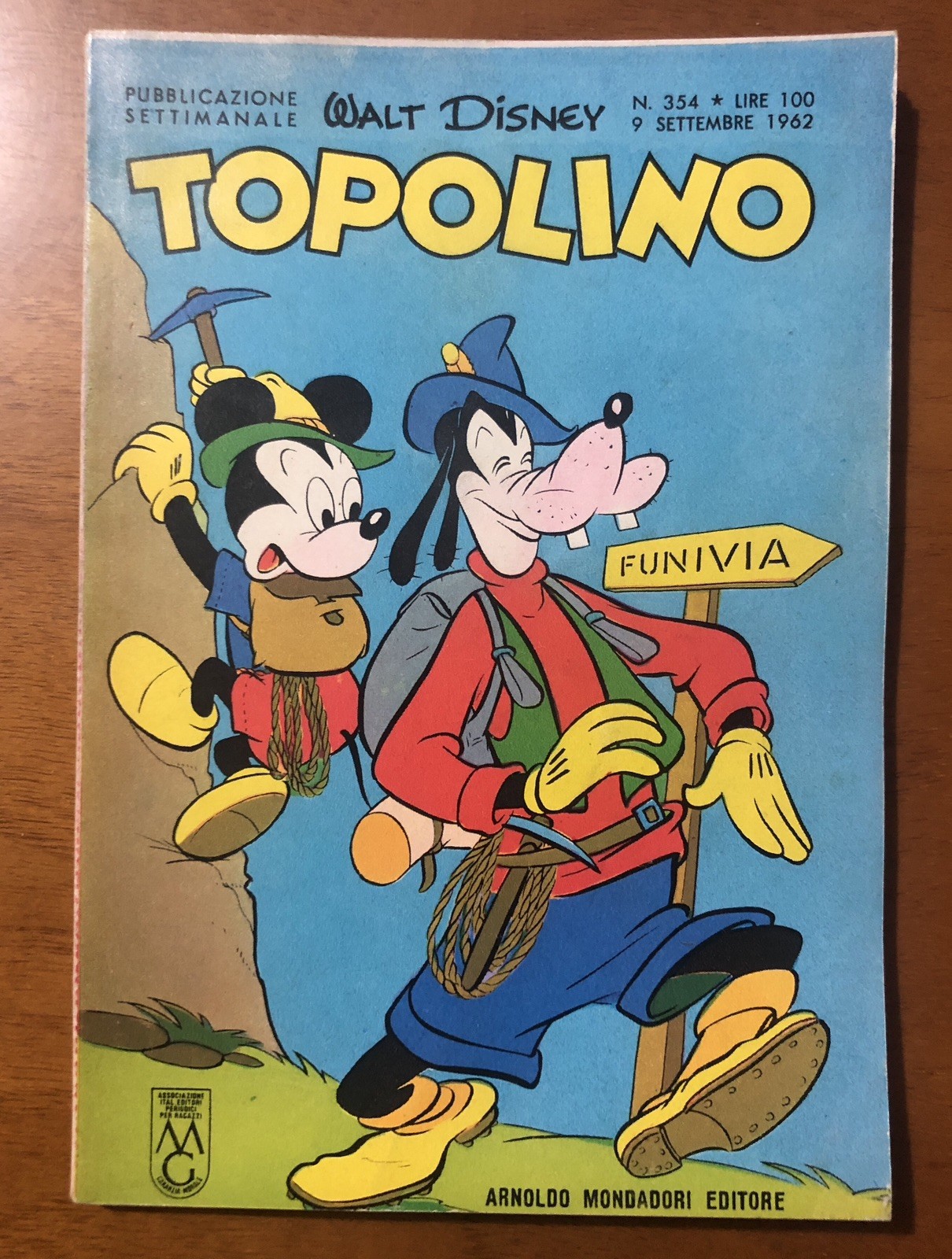 TOPOLINO 354 * bollino e figurine * 1962 OTTIMO E RARO fascia difficile