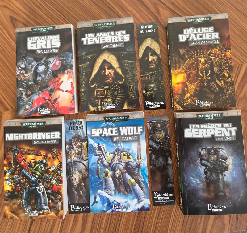 5 romans Bibliothèque Interdite - Warhammer 40 000 + 3 marque-pages