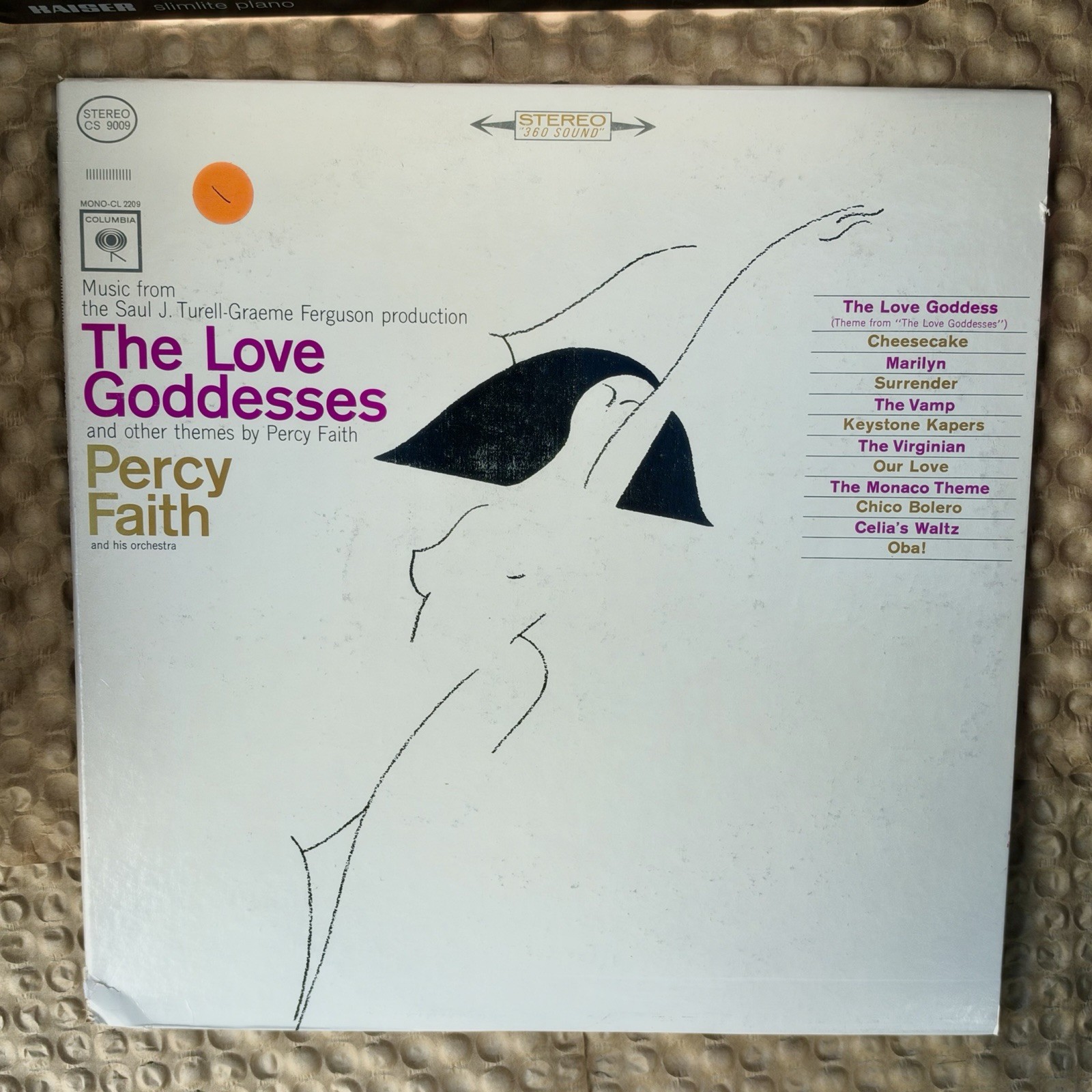 PERCY FAITH The Love Goddesses LP Columbia CS 9009 1964 Stereo 2 Eye 360 Sound