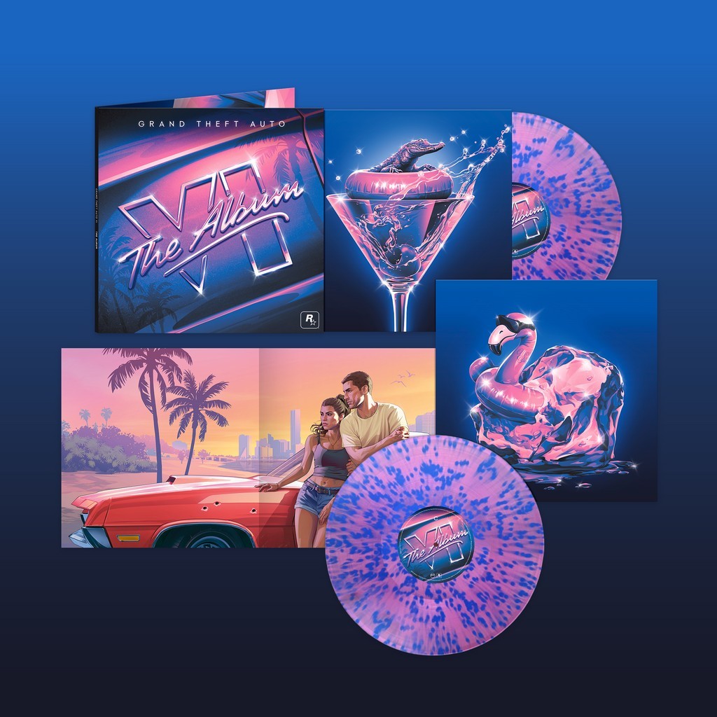 PRE-ORDER 20/11 Grand Theft Auto VI – The Album Vinyl 2LP Magenta Blue Splatter