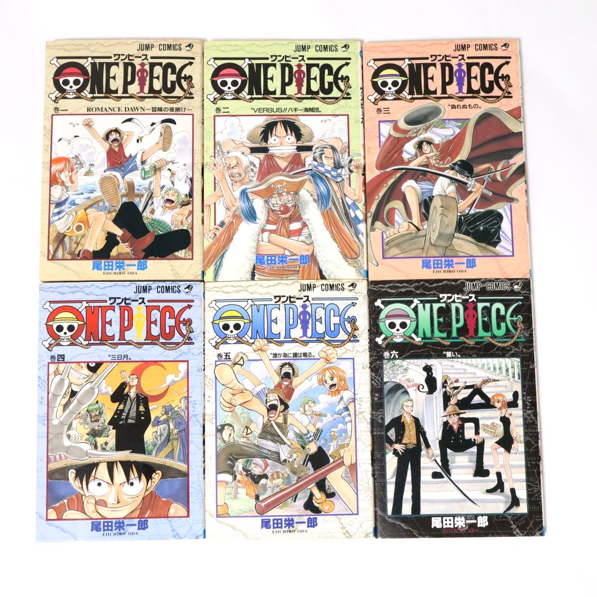 ONE PIECE Vol.1-6 prima stampa set 1997-1998 manga giapponese Eiichiro Oda