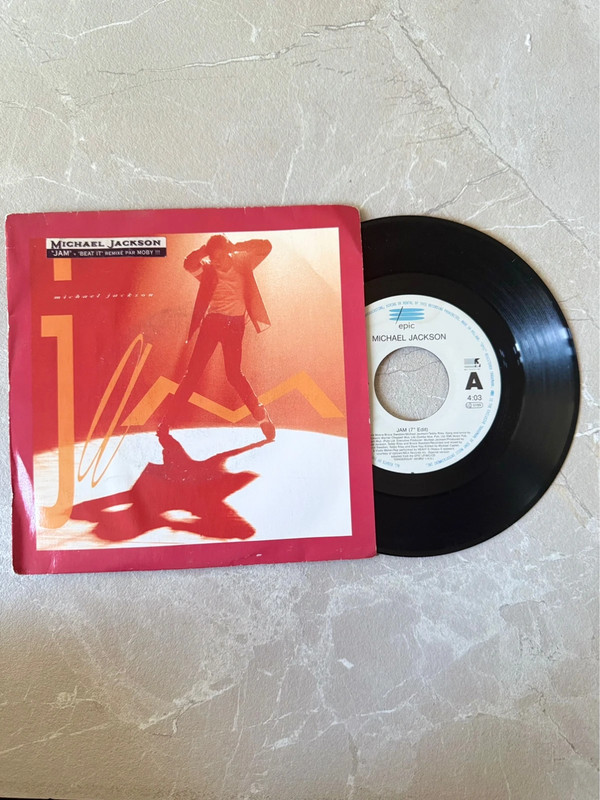 Michael Jackson – Jam / Beat It (Moby's Sub Mix)  Vinyle 45 tours (7") Édition Originale 1992