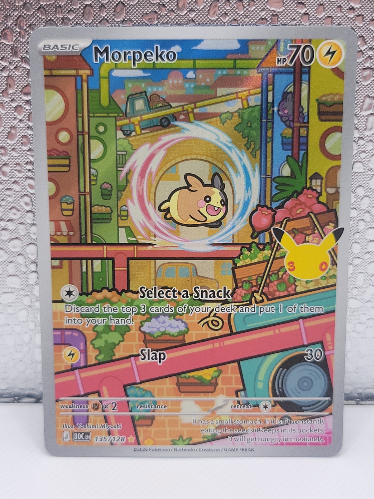 Morpeko 135/128 Illustrazione Celebrazione 30° Anniversario NM