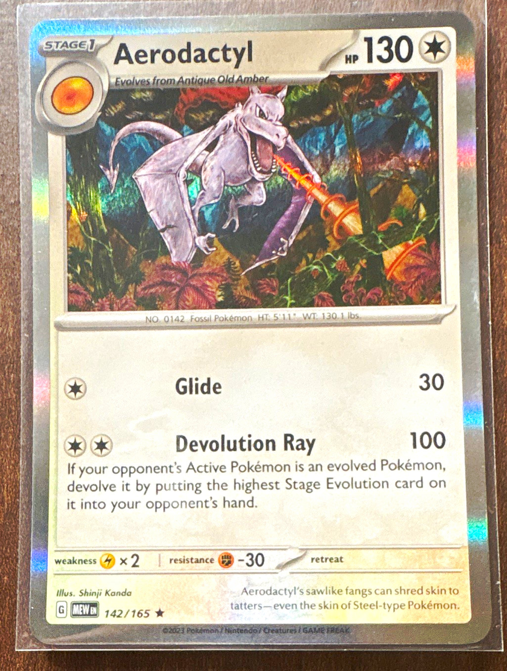 Aerodactyl 142/165 Scarlet & Violet 151 Holo Rare 2023 LP