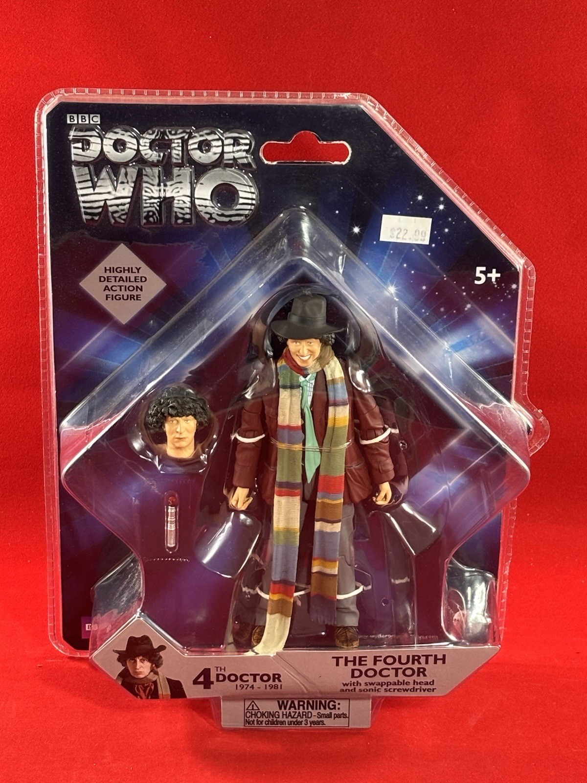 Doctor Who The Fourth Doctor Swappable Head Sonic Screwdriver Action Figure BBC