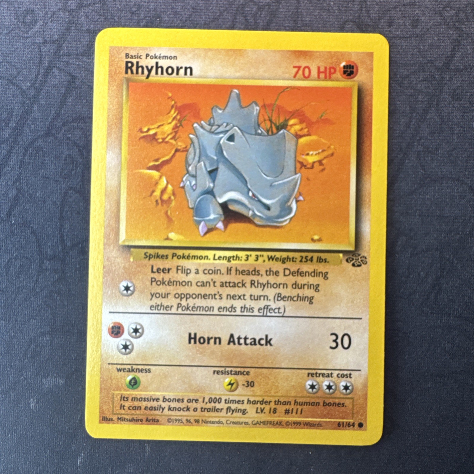 Rhyhorn 61/64 Jungle Pokemon BM