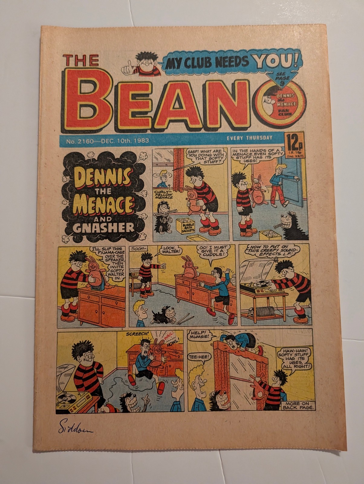 Beano Comic No 2160, December 10th 1983.