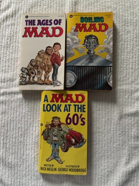 Vintage Mad Magazine Paperback Book Lot Of 3 Books Boiling MAD, 60's, AGES