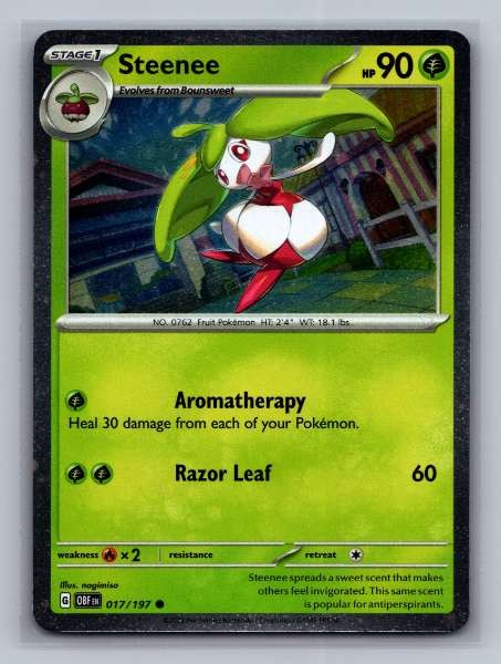 Steenee 017/197 Obsidian Flames Common NM Pokemon TCG