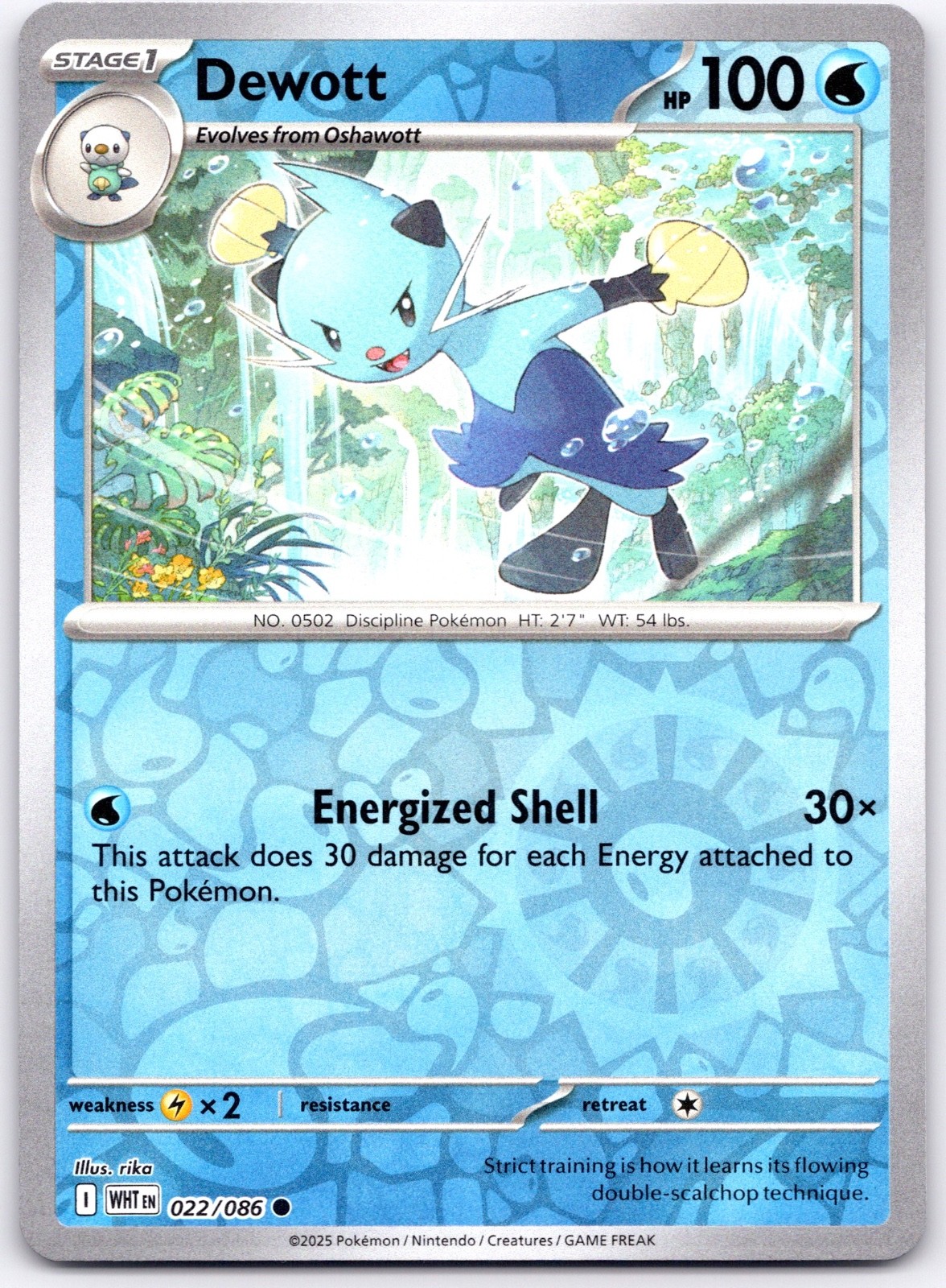 Dewott Reverse Holo Common SV: White Flare 022/086 quasi nuovo
